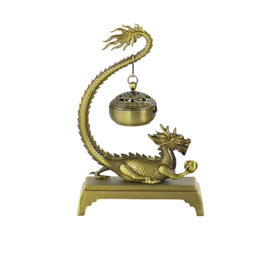 In Home Fragrance Products - 合金ヴィンテージ中国ドラゴン香炉オフィスビジネス茶道アクセサリー白檀ホームフレグランス装飾製品