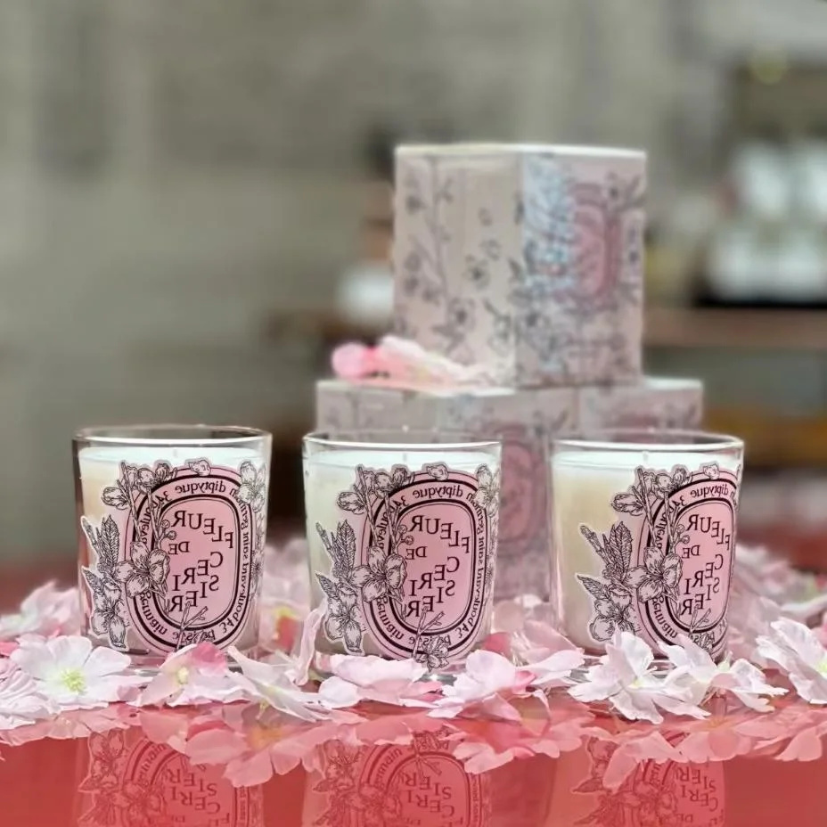 Home Fragrance Diptyque - さくら-香りのよい香りのキャンドル,ロマンチックなスタイル,限定,高品質,軽い贈り物,アロマテラピー,香水,家の装飾