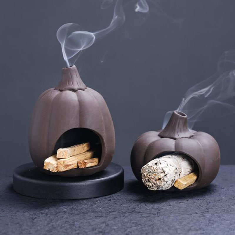 Home Fragrance Use - 紫粘土ホワイトセージストーブクリエイティブハロウィンパンプキンパウサントアロマセラピーバーナーフレグランスアイテム屋内使用ホームデコレーション