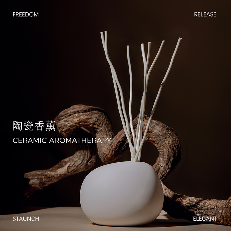 禅茶の香りのリードディフューザーと白い天然スティック、オフィ - Home Fragrance White Zen のレビューと価格