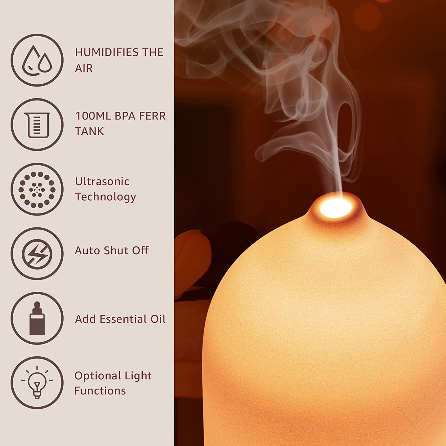100ml セラミックエッセンシャルオイルディフューザー 寝 - Home Fragrance Oil Diffuser のレビューと価格
