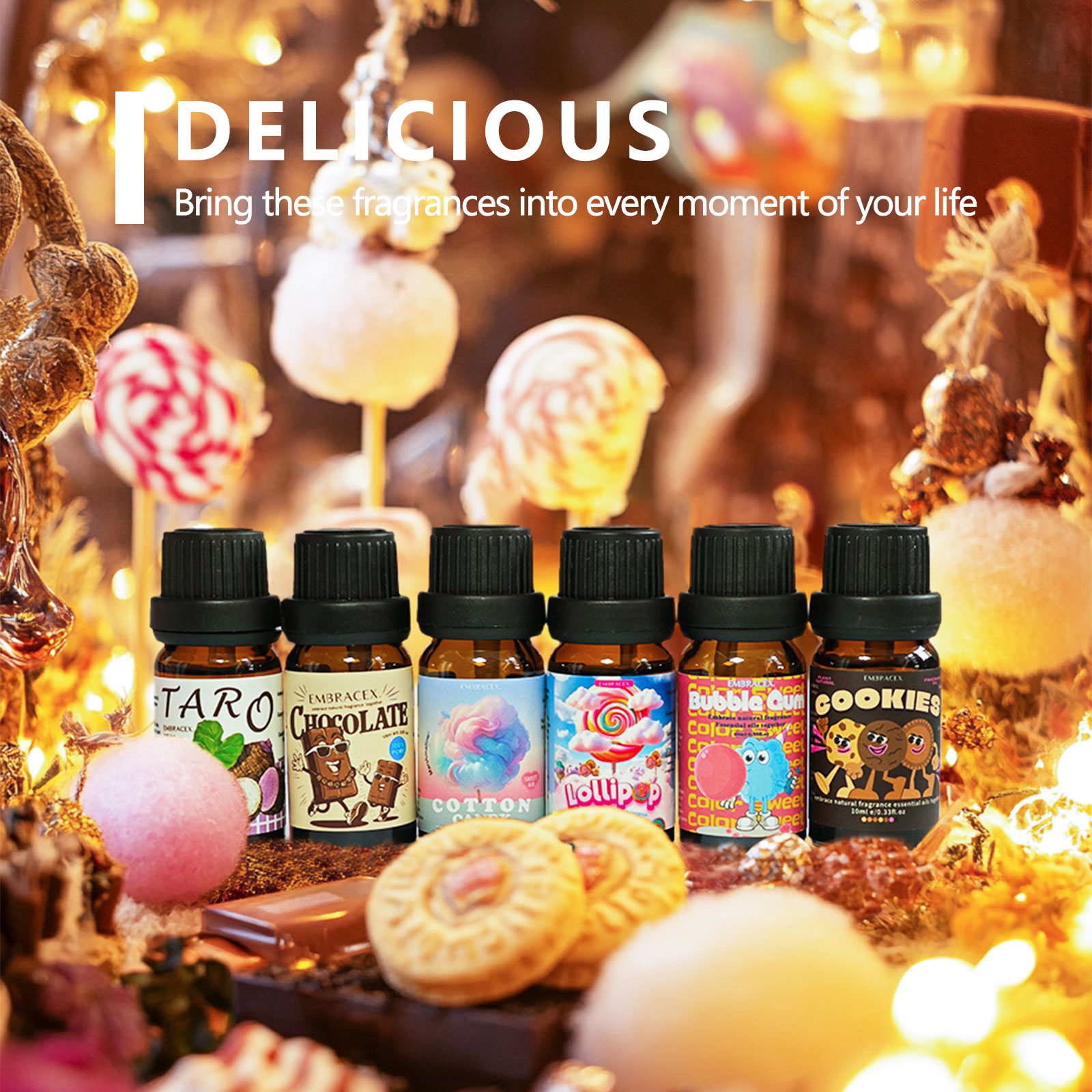 6PC/1セット 美味しいエッセンシャルオイルギフトボックス - Home Fragrance Liquid のレビューと価格