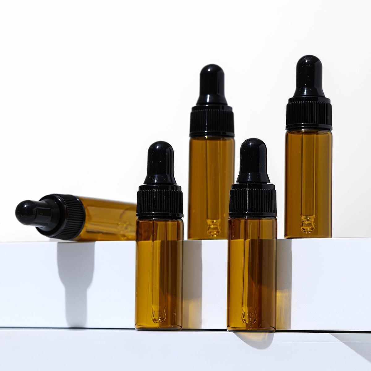 10個 ダークアンバーガラスドロッパーボトル 1ml 2ml - Fragrance Oil Set のレビューと価格