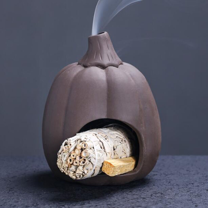紫粘土ホワイトセージストーブクリエイティブハロウィンパンプキ - Home Fragrance Use のレビューと価格
