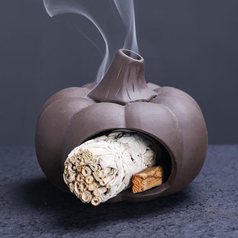 紫粘土ホワイトセージストーブクリエイティブハロウィンパンプキ - Home Fragrance Use のレビューと価格